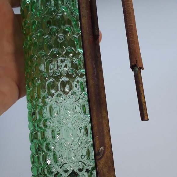 Vintage Art Deco Wall Lamp bullet torpedo glass shade sconce 1930's GREEN - RARE - Picture 15 of 15